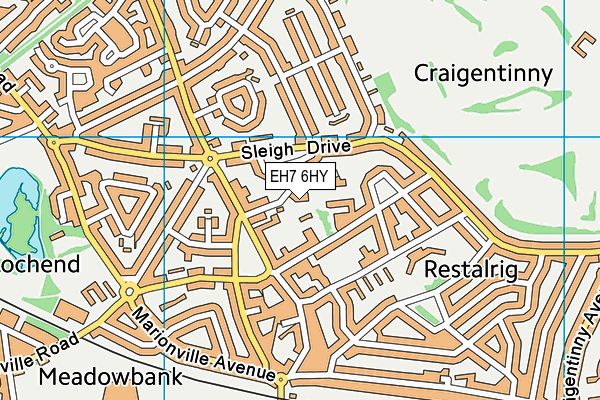 EH7 6HY map - OS VectorMap District (Ordnance Survey)