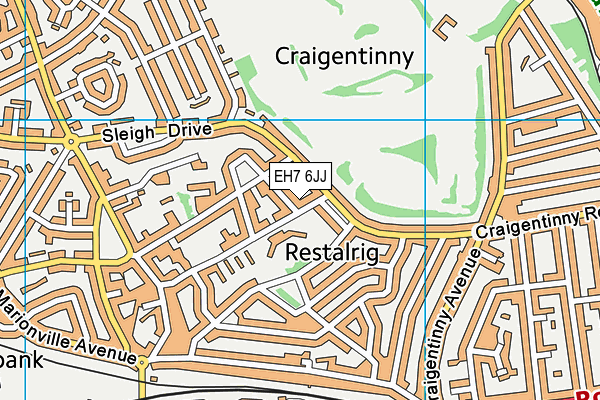 EH7 6JJ map - OS VectorMap District (Ordnance Survey)