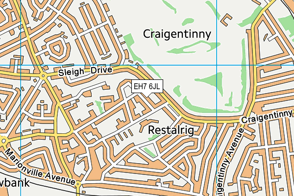 EH7 6JL map - OS VectorMap District (Ordnance Survey)