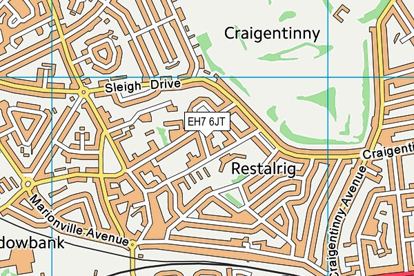 EH7 6JT map - OS VectorMap District (Ordnance Survey)