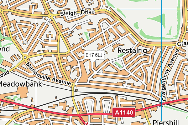 EH7 6LJ map - OS VectorMap District (Ordnance Survey)