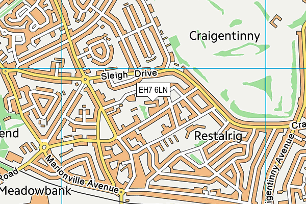 EH7 6LN map - OS VectorMap District (Ordnance Survey)
