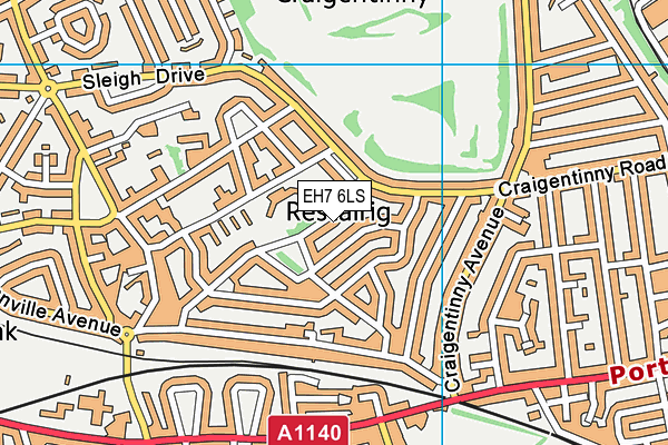 EH7 6LS map - OS VectorMap District (Ordnance Survey)