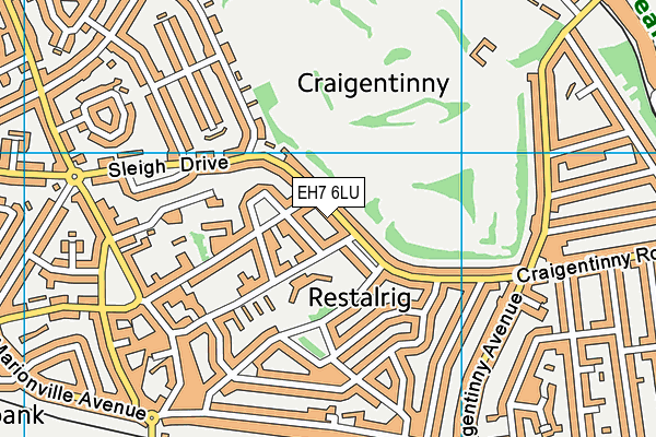 EH7 6LU map - OS VectorMap District (Ordnance Survey)