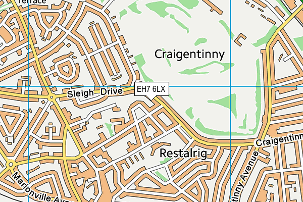 EH7 6LX map - OS VectorMap District (Ordnance Survey)