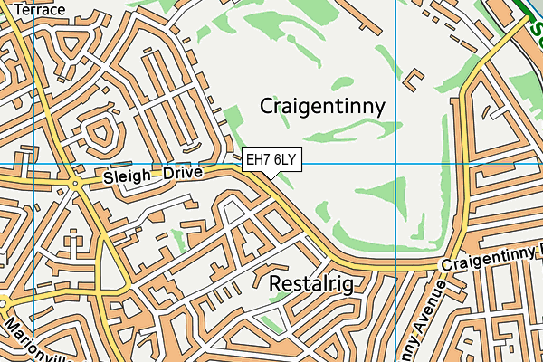 EH7 6LY map - OS VectorMap District (Ordnance Survey)