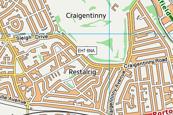 EH7 6NA map - OS VectorMap District (Ordnance Survey)