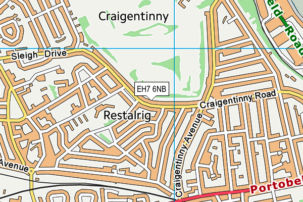 EH7 6NB map - OS VectorMap District (Ordnance Survey)