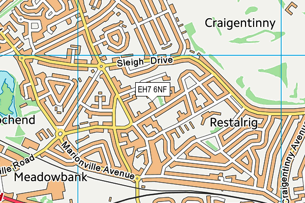 EH7 6NF map - OS VectorMap District (Ordnance Survey)