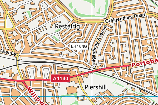 EH7 6NG map - OS VectorMap District (Ordnance Survey)