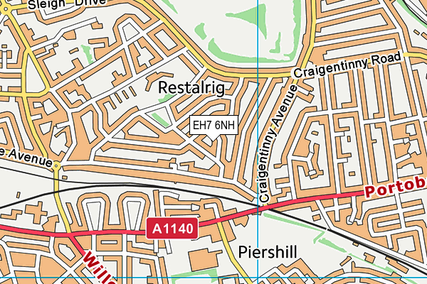 EH7 6NH map - OS VectorMap District (Ordnance Survey)