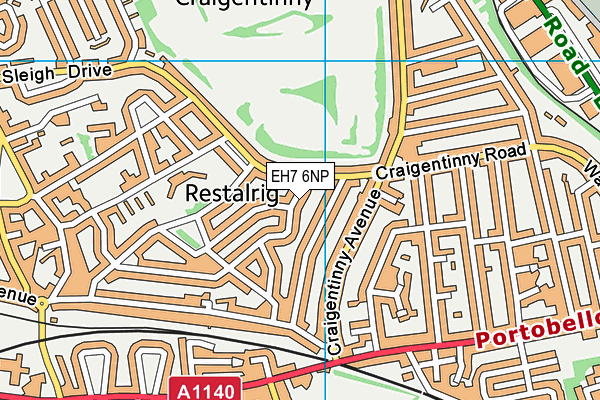 EH7 6NP map - OS VectorMap District (Ordnance Survey)