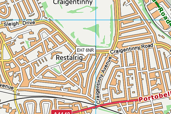 EH7 6NR map - OS VectorMap District (Ordnance Survey)