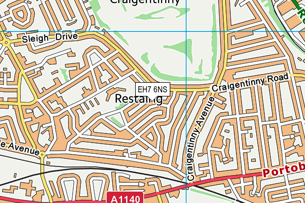 EH7 6NS map - OS VectorMap District (Ordnance Survey)