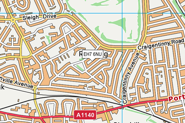 EH7 6NU map - OS VectorMap District (Ordnance Survey)