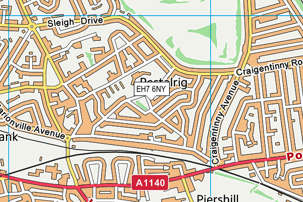 EH7 6NY map - OS VectorMap District (Ordnance Survey)