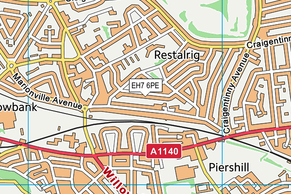 EH7 6PE map - OS VectorMap District (Ordnance Survey)