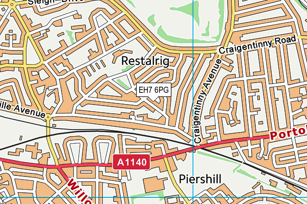 EH7 6PG map - OS VectorMap District (Ordnance Survey)