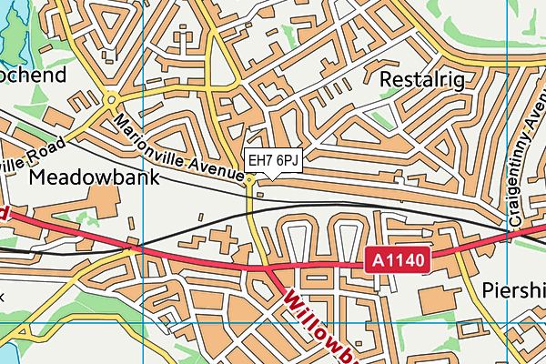 EH7 6PJ map - OS VectorMap District (Ordnance Survey)