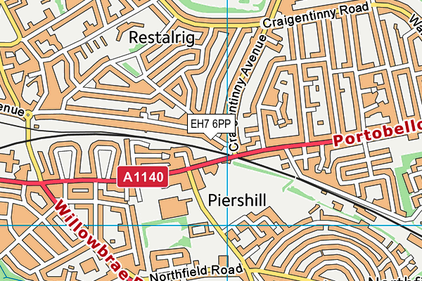 EH7 6PP map - OS VectorMap District (Ordnance Survey)