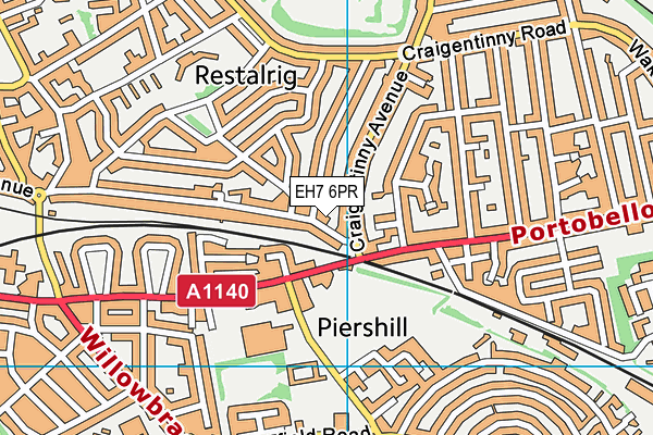 EH7 6PR map - OS VectorMap District (Ordnance Survey)