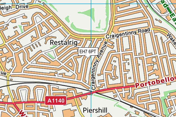 EH7 6PT map - OS VectorMap District (Ordnance Survey)