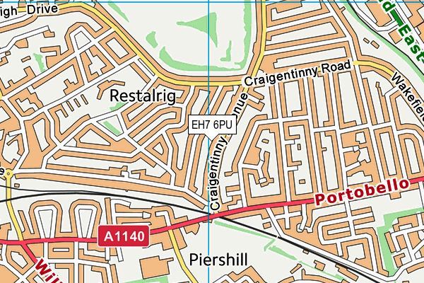 EH7 6PU map - OS VectorMap District (Ordnance Survey)