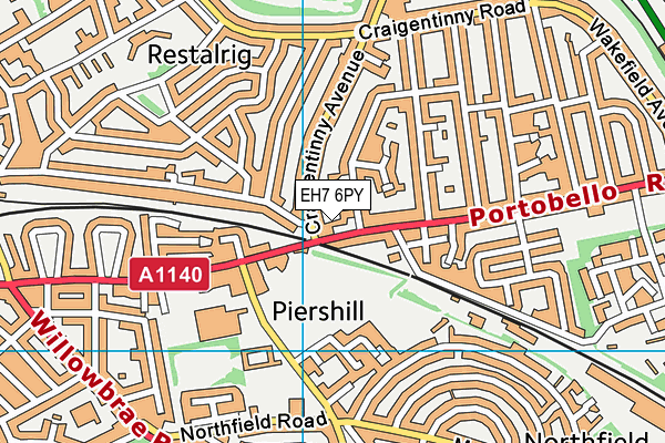 EH7 6PY map - OS VectorMap District (Ordnance Survey)