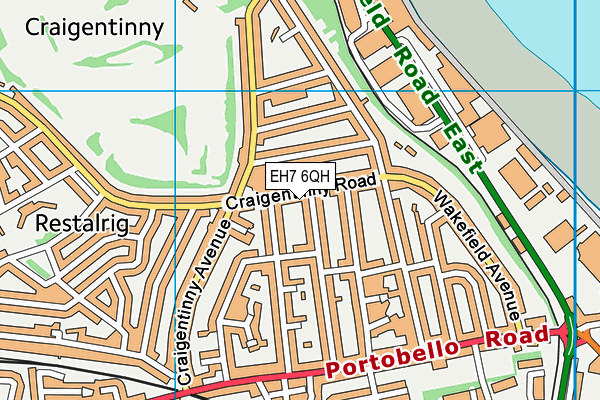 EH7 6QH map - OS VectorMap District (Ordnance Survey)