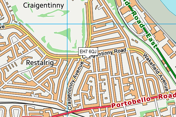 EH7 6QJ map - OS VectorMap District (Ordnance Survey)