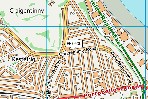 EH7 6QL map - OS VectorMap District (Ordnance Survey)