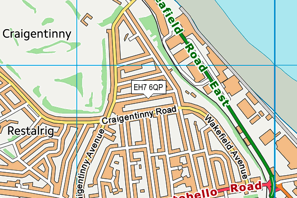 EH7 6QP map - OS VectorMap District (Ordnance Survey)