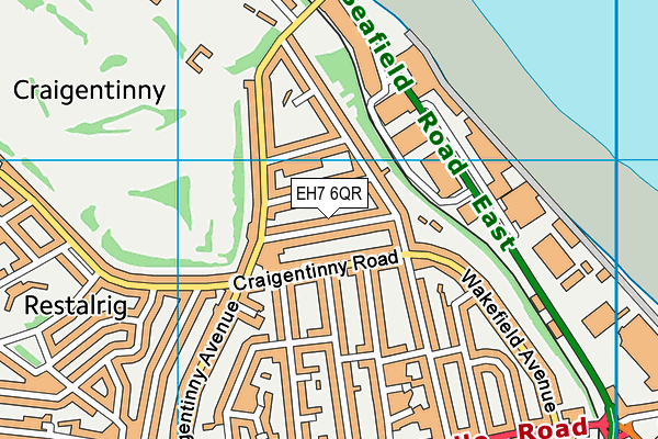 EH7 6QR map - OS VectorMap District (Ordnance Survey)