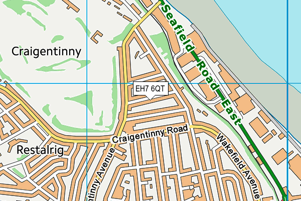 EH7 6QT map - OS VectorMap District (Ordnance Survey)