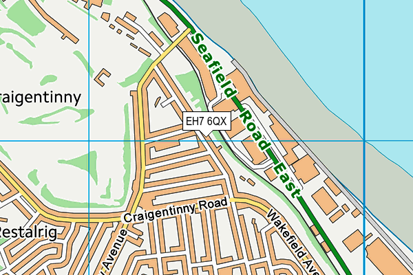 EH7 6QX map - OS VectorMap District (Ordnance Survey)