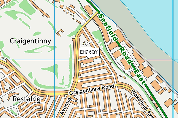 EH7 6QY map - OS VectorMap District (Ordnance Survey)