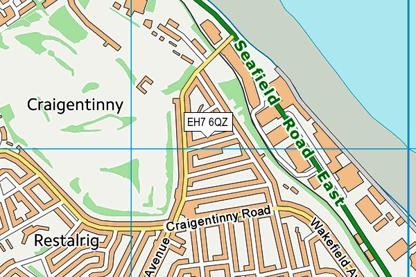 EH7 6QZ map - OS VectorMap District (Ordnance Survey)