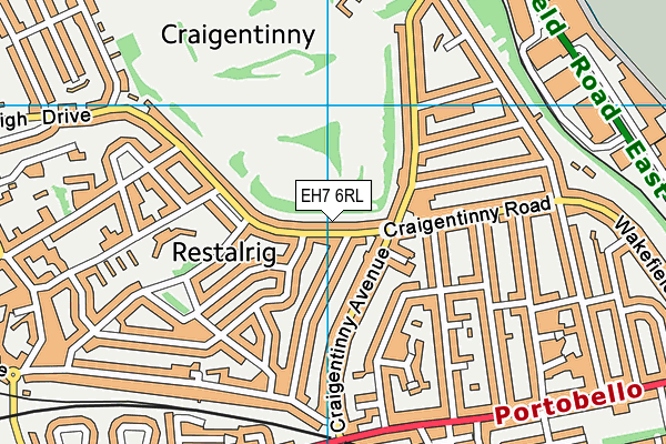 EH7 6RL map - OS VectorMap District (Ordnance Survey)