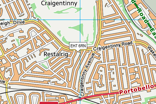 EH7 6RN map - OS VectorMap District (Ordnance Survey)