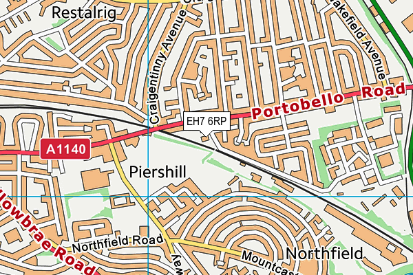 EH7 6RP map - OS VectorMap District (Ordnance Survey)