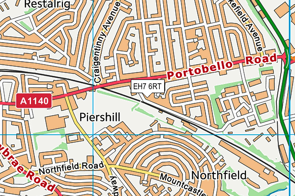 EH7 6RT map - OS VectorMap District (Ordnance Survey)