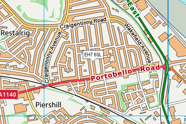 EH7 6SL map - OS VectorMap District (Ordnance Survey)