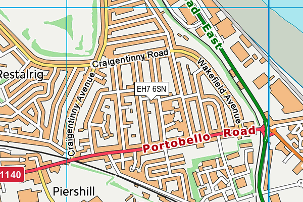 EH7 6SN map - OS VectorMap District (Ordnance Survey)