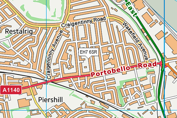 EH7 6SR map - OS VectorMap District (Ordnance Survey)