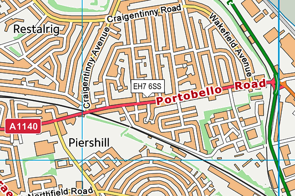 EH7 6SS map - OS VectorMap District (Ordnance Survey)