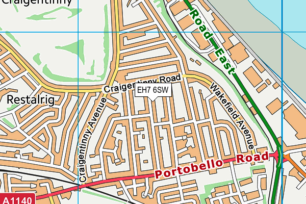 EH7 6SW map - OS VectorMap District (Ordnance Survey)