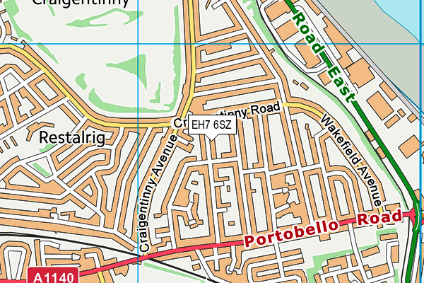 EH7 6SZ map - OS VectorMap District (Ordnance Survey)