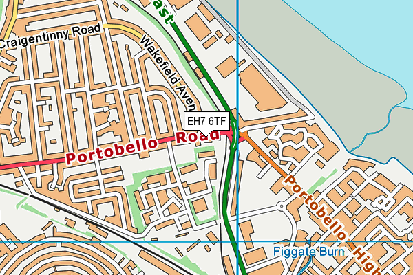 EH7 6TF map - OS VectorMap District (Ordnance Survey)