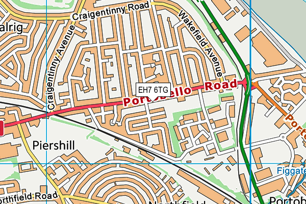 EH7 6TG map - OS VectorMap District (Ordnance Survey)