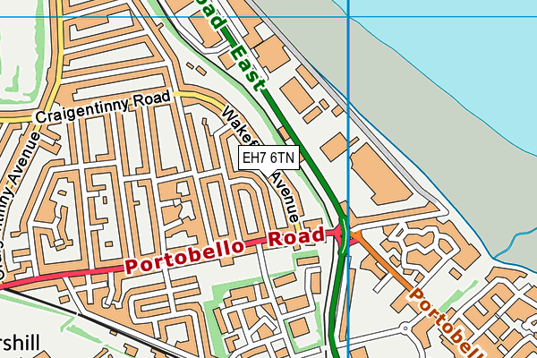 EH7 6TN map - OS VectorMap District (Ordnance Survey)